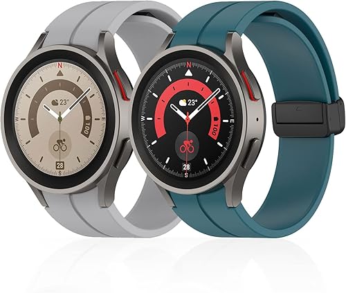 Pencoda Paquete de 2 correas para Galaxy Watch 5 de 173 pulgadas 165 pulgadas Watch 5 Pro de 173 pulgadas correa deportiva compatible con Samsung