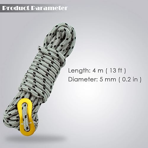 Miniatura 9 de GEERTOP Juego de 6 cables de camping con tensor de aluminio ultraligero de 0.197in