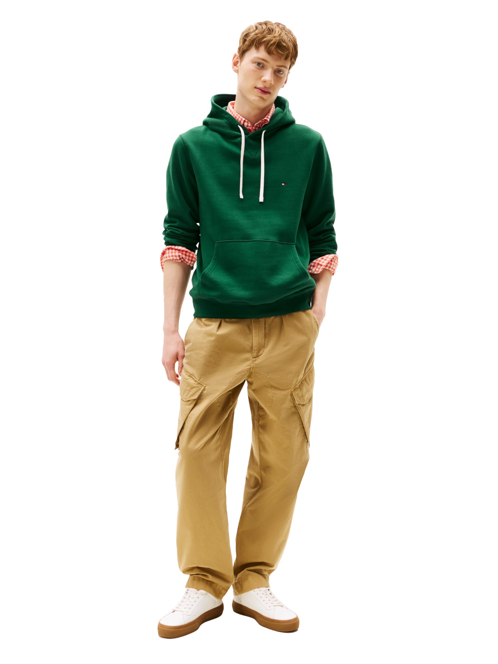 Tommy Hilfiger Medium Weight Solid Fleece Bluza z kapturem, dostępna również w dużych i wysokich Bluza z kapturem męska