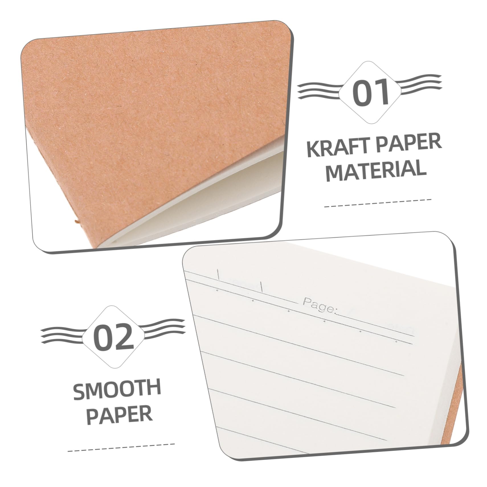 Kleiner Notizblock A5 aus Kraftpapier, 18 Stück Packung, 60 Seiten | Einschulung Feier, Journaling und Skizzieren, Tragbares Format für Schule und Büro