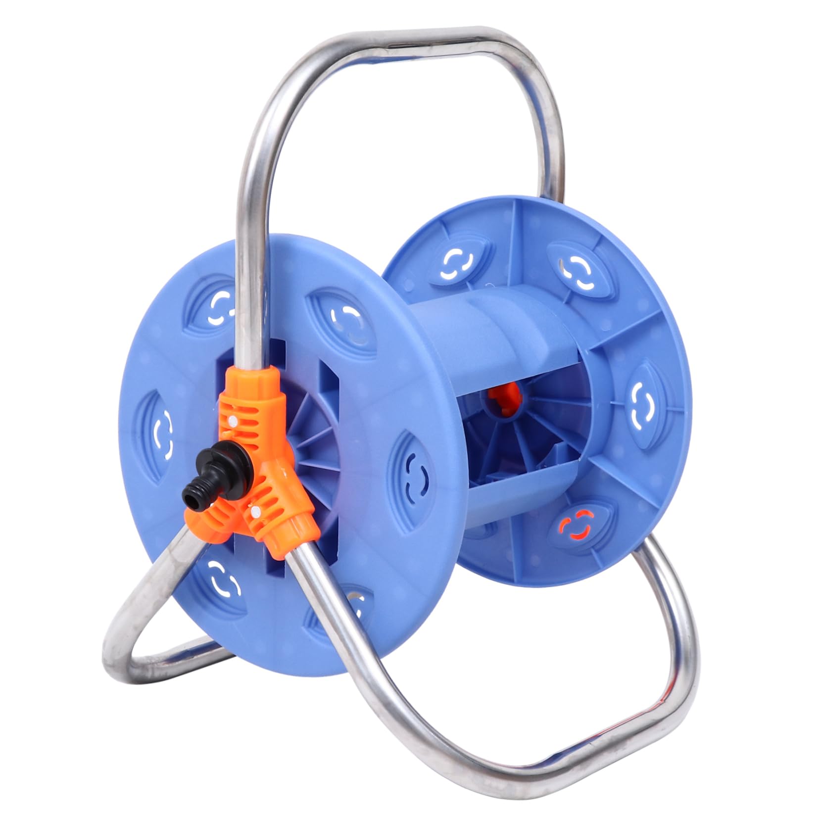 HOLIDYOYO Hose Storage Winder Portable Hose Reel with Durable Handle Easy Assembly Water Shelf for Garden Use Strong Buckle Design for Effortless Hose Organization