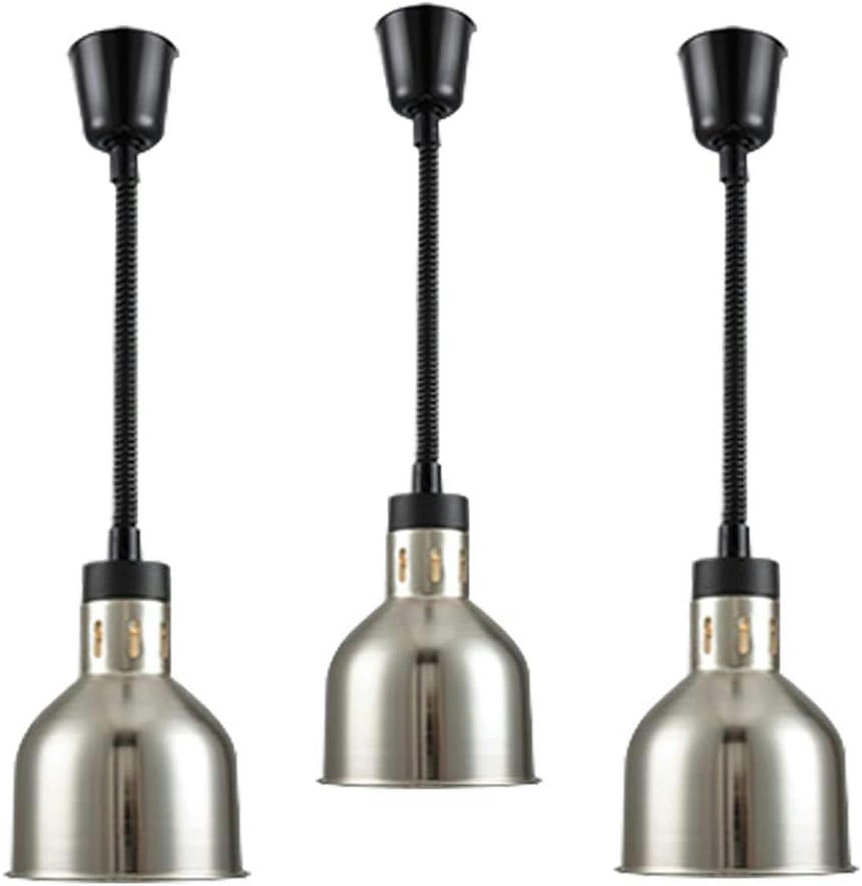 Lampada Riscaldante a Scomparsa per Alimenti, Lampada per Riscaldamento Alimentare con Luce, Scaldavivande per Ristorante Buffet, 3pcs