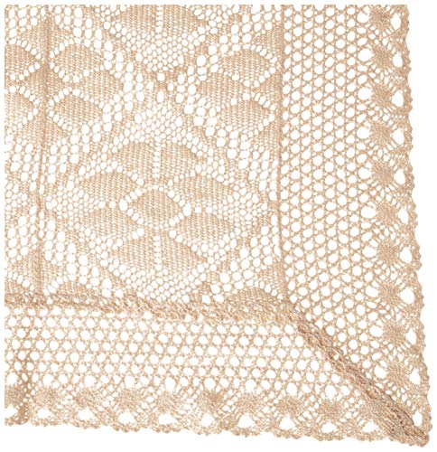 Stars Crochet Vintage Lace Design Tablecloth 60" By 120" Oblong/Rectangle Color Ivory #TOP1