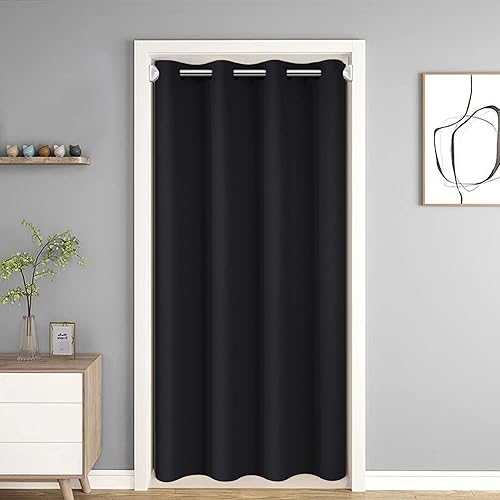 Cortina de puerta para privacidad de puerta, cortinas correderas de armario de 96 pulgadas de largo, aislamiento térmico, cubierta de cortina de Cortina de puerta para privacidad de puerta, cortinas correderas de armario de 96 pulgadas de largo, aislamiento térmico, cubierta de cortina de