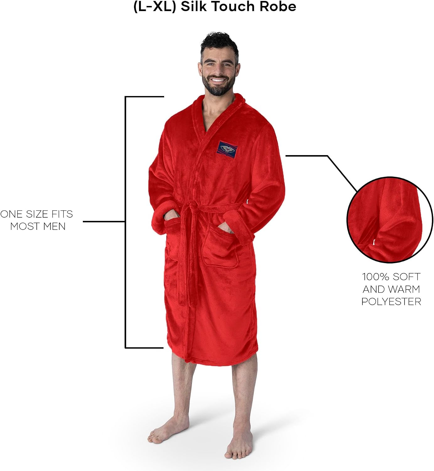 Northwest NBA mens Transfer Patch Silk Touch Robe