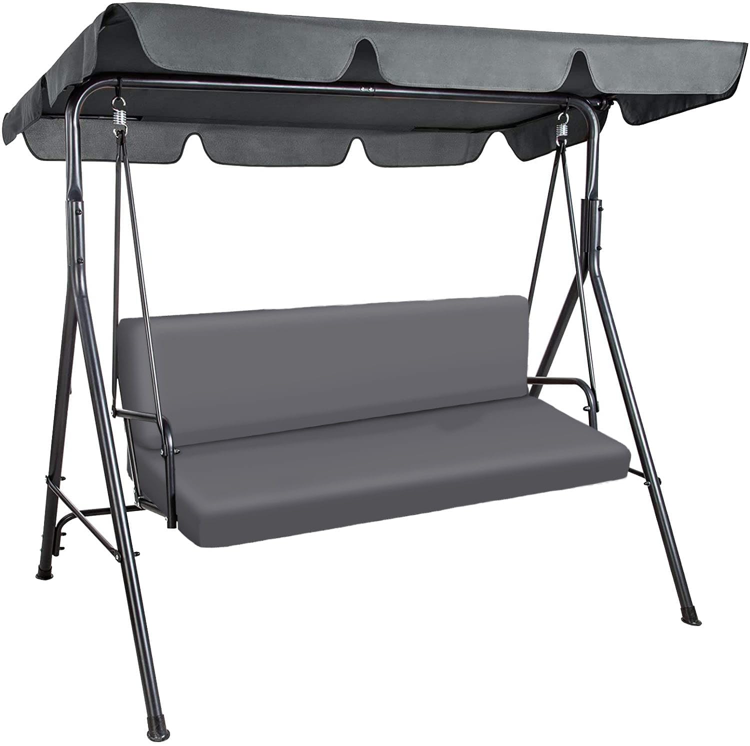 Coussin imperméable pour balancelle de Jardin, Matelas 120x50x50 pour Meubles en Palette, Grand Confort Coussins avec Dossier, Meubles de Jardin, Glatt Graphite [133]