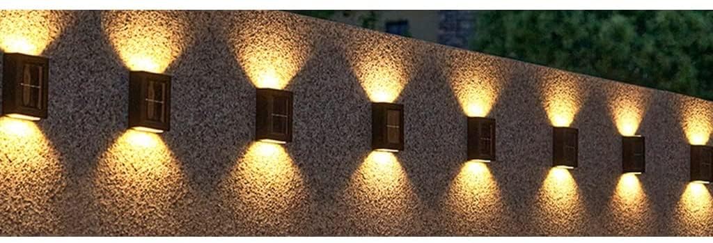 VUIKLCty Landscape Spotlights Household IP65 waterproof solar wall light, Outdoor balcony lighting garden lights(Warm Light,10cm*8)