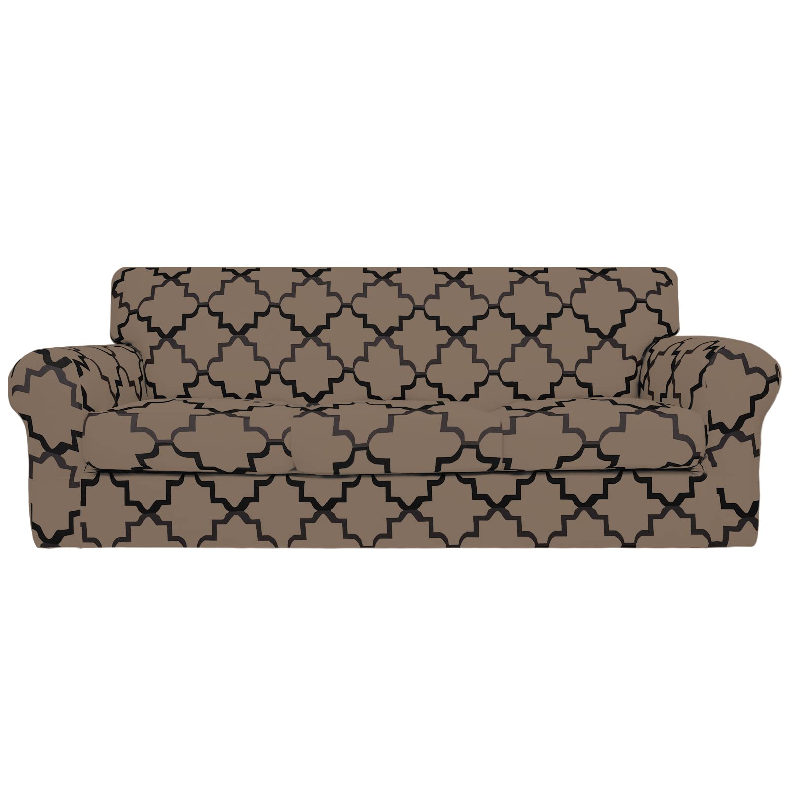 Easy-Going 4 Pieces Stretch Sofa Cover for 3 Cushion Couch Washable