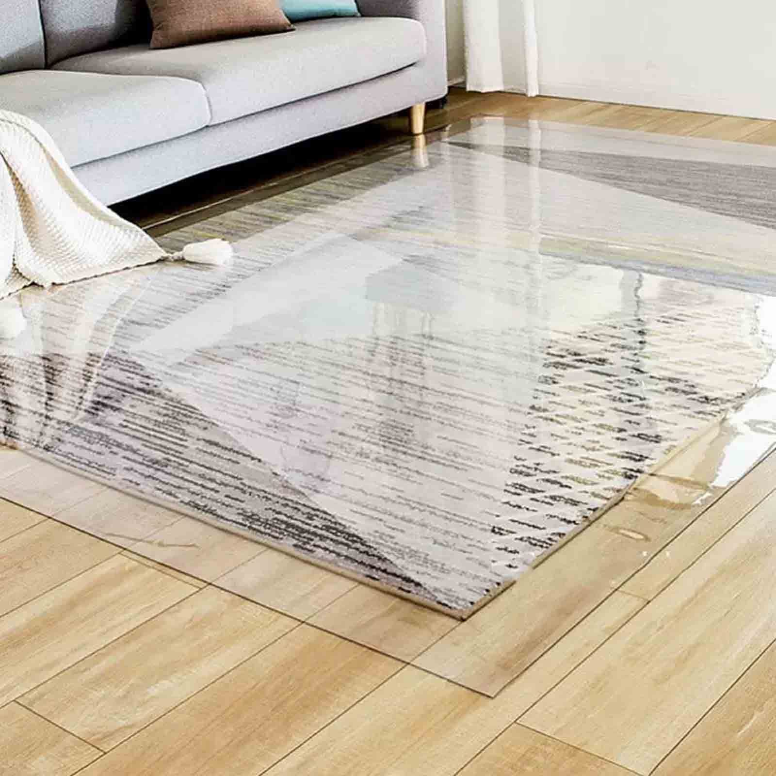 Tapis de protection de sol en PVC transparent - 1,5 mm d'épaisseur - Pour sols durs - Antidérapant - 90 x 90 / 100 x 120 / 150 x 200 cm (Si