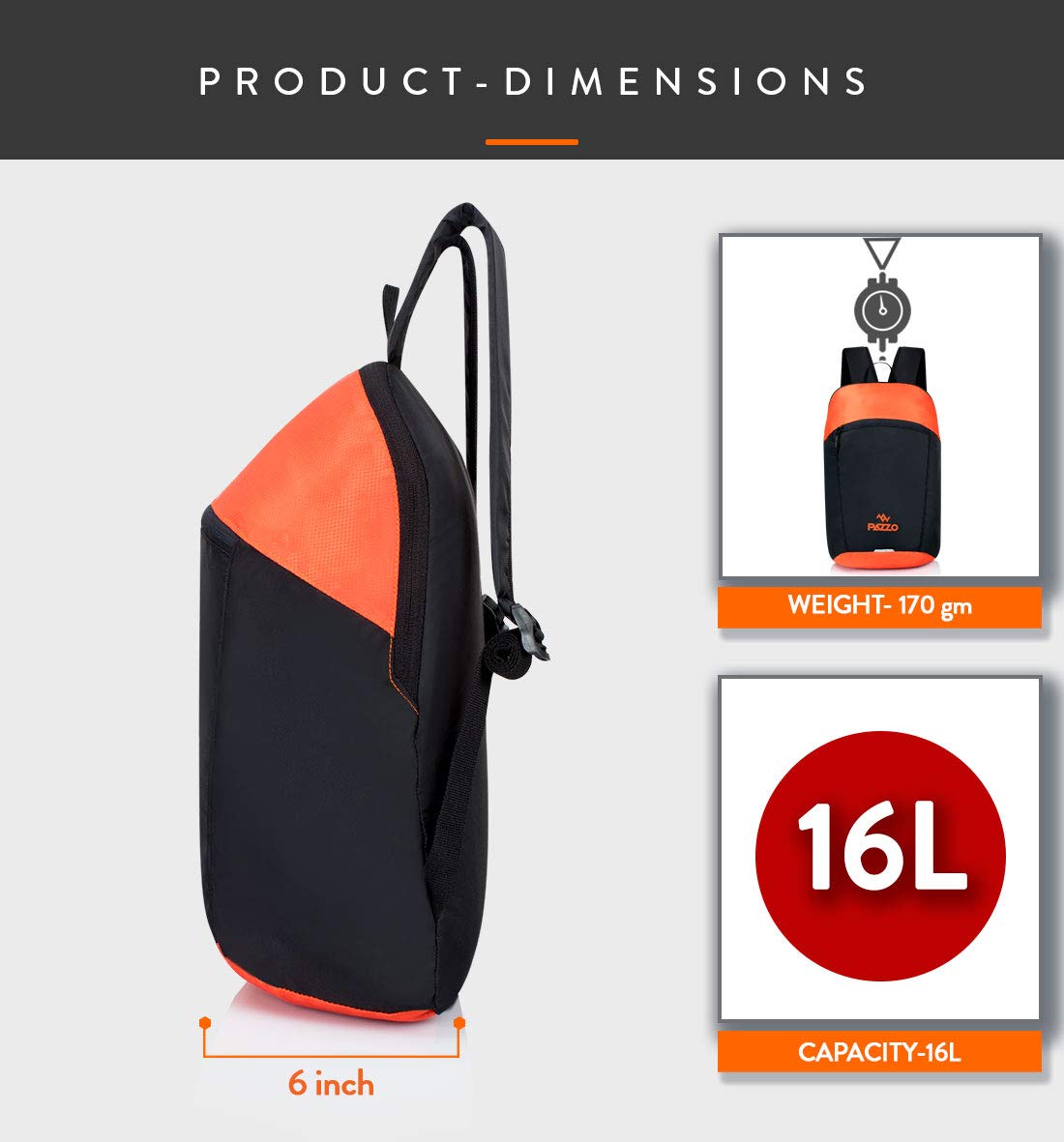 PAZZO Bolsa pequeña para uso diario - 1 compartimento mini mochila para senderismo camping mochila