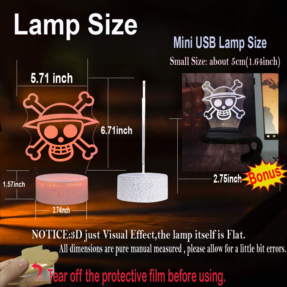 ワンピース ルフィ ゾロ ルームライト　USB充電タイプ Amazon | ワンピース ロゴ ルフィ ゾロ 麦わら帽子 グループ 3D
