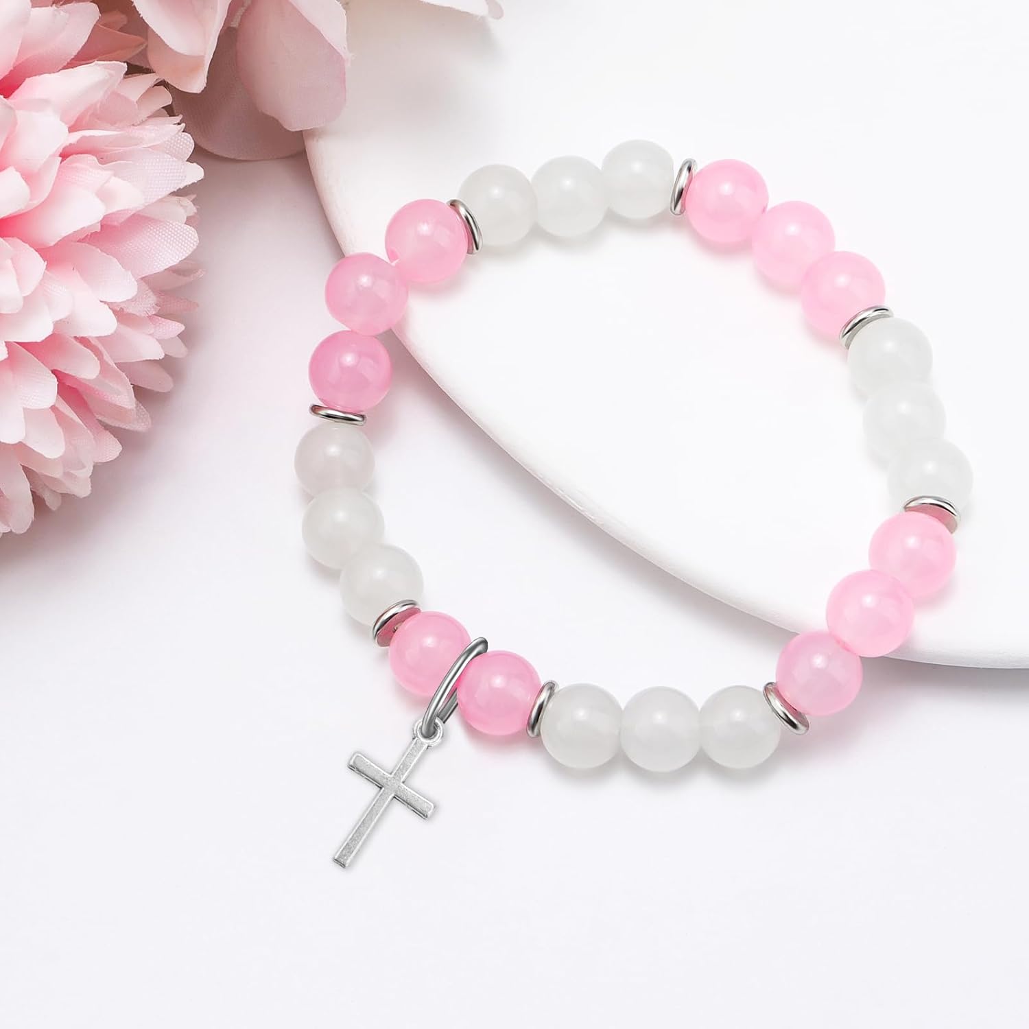 Christian Bracelets for Women Religious Bracelets with Gifts Cards Inspirational Christian Gifts for Women Sister Daughter Friends Coworkers Motivational Bible Verse Beaded Bracelet Scripture Easter - Image 3