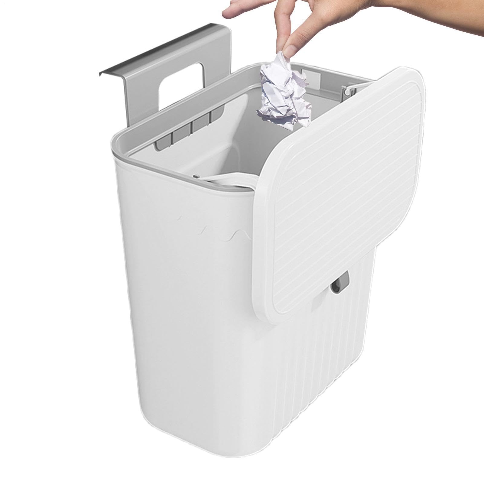 Generico Pattumiera Da Appoggio, – Premium Appendere Appendi La Per | Cucina Appendibile Contenitore Rifiuti, Di Grande Diametro Con Coperchio | Multipurpose Outdoor Indoor Utility Lightweight