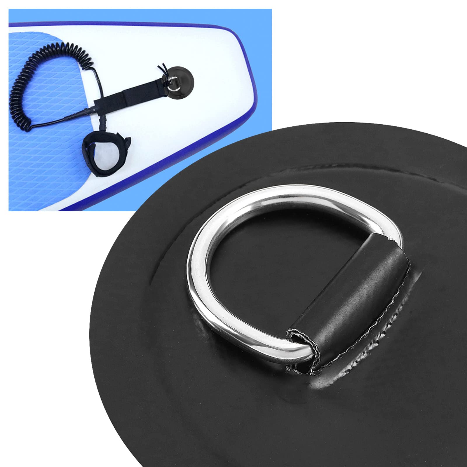 SPYMINNPOO D-Ring Patches 4er Set - Edelstahl Aufnäher Für Boote & Wassersport