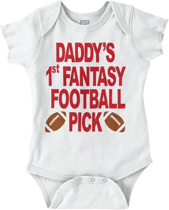 Daddy's Fantasy Football Pick Sports Baby Romper Boys or