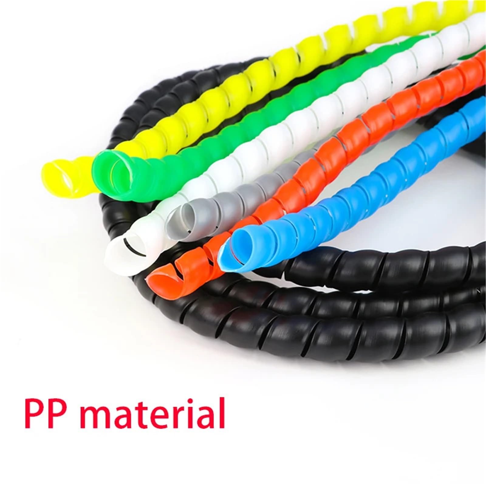 Tubo en Espiral para Cables, Funda Flexible for enrollar Cables en Espiral, Color Negro, 1 a 10 m, 8 a 35 mm(35mm)