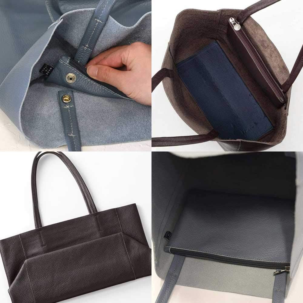 [ジウディ] トートバッグ イタリア製 縦型 本革 トート メンズ レディース