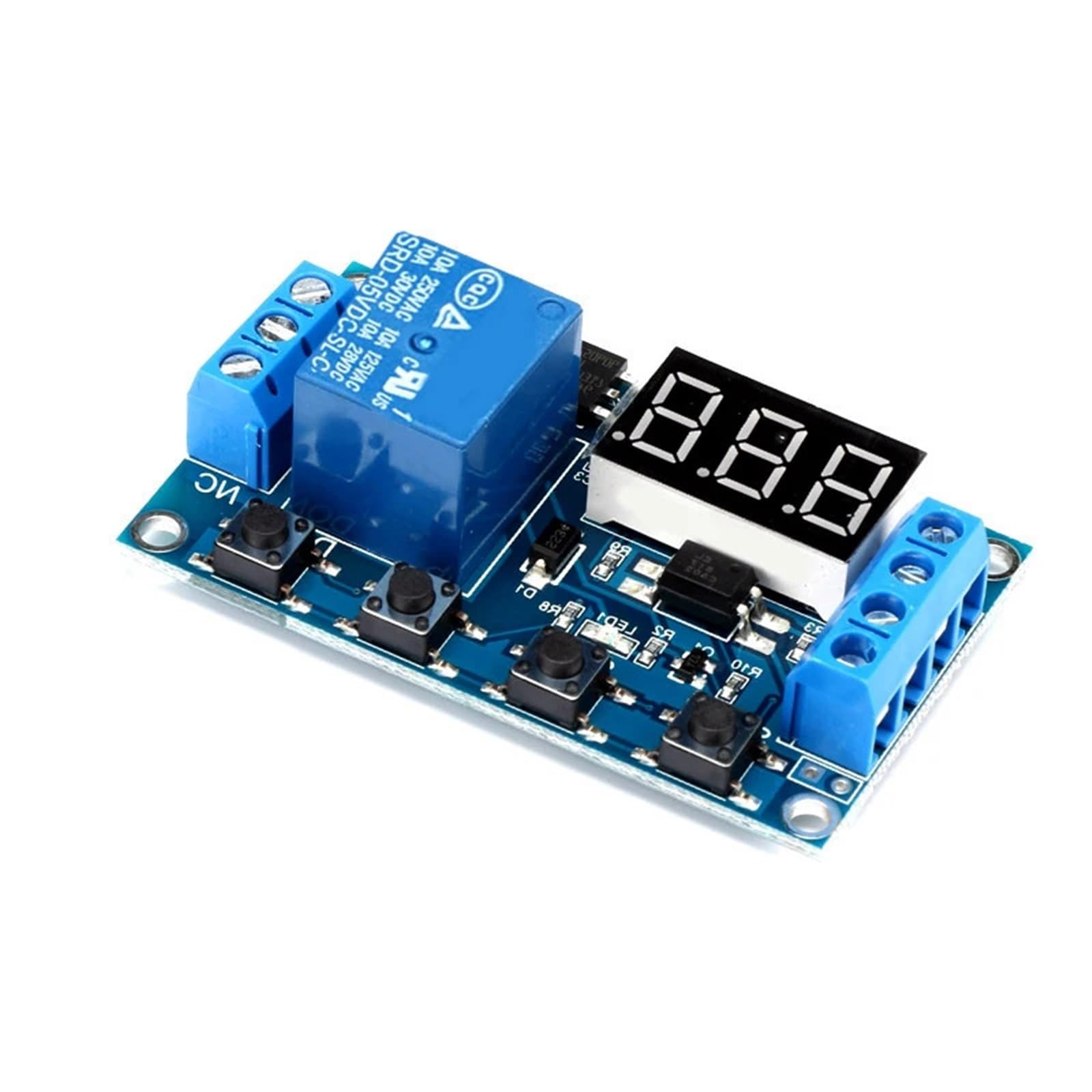 DC 5V 12V 24V LED-Licht Digitales Zeitrelais Trigger-Zyklus-Timer-Verzögerungsschalter Platine Steuermodul DIY(10PCS,Micro Relay)
