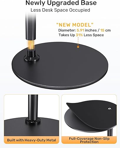 Miniatura 8 de Soporte de trípode para cámara web para escritorio de altura ajustable y soporte giratorio de 360° para cámara web compatible con Logitech Webcam