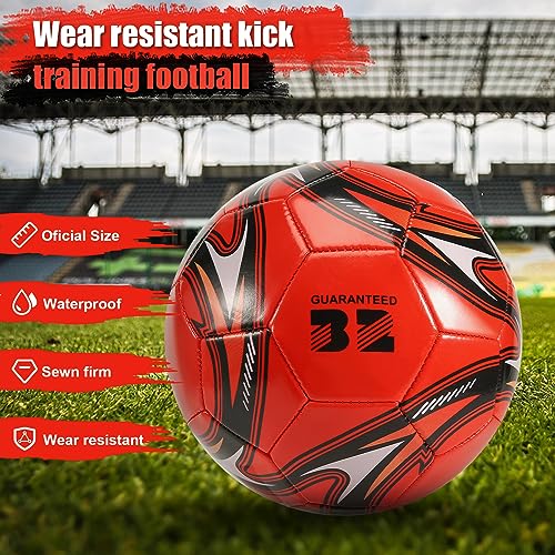 FutureHight Professioneller Fußball, Größe 5, offizieller Trainingsball, Fußballball, Wettbewerb im Freien, Rot