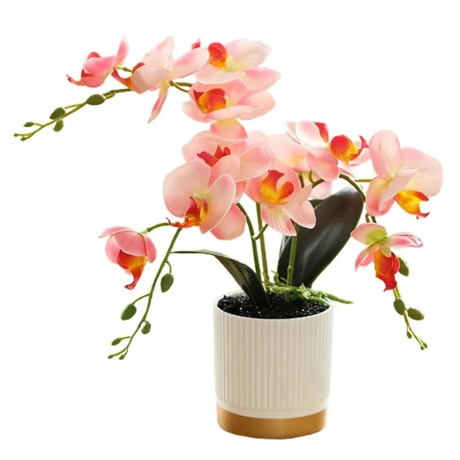 Orchidees Artificielles Fleur d'orchidée Papillon en Soie, 1 pièce, Plante en Pot, bonsaï en Plastique, Arrangements de Mariage à Domicile