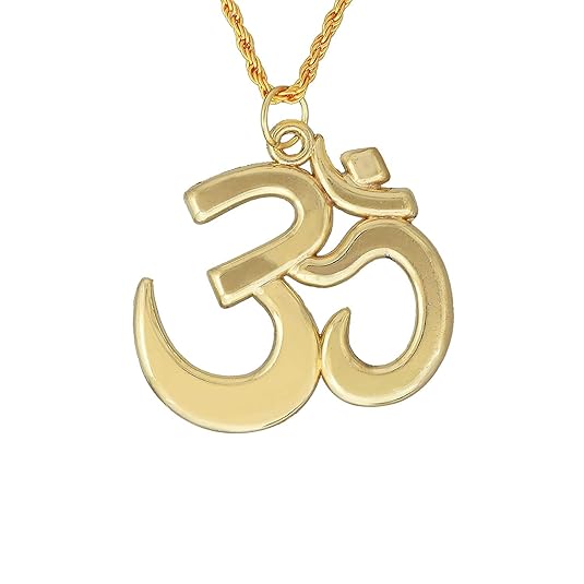 Gold Plated Brass Big and Bold, 3D Desgin Letter Om Mahadeva Shiva Pendant Chain for Men and Women