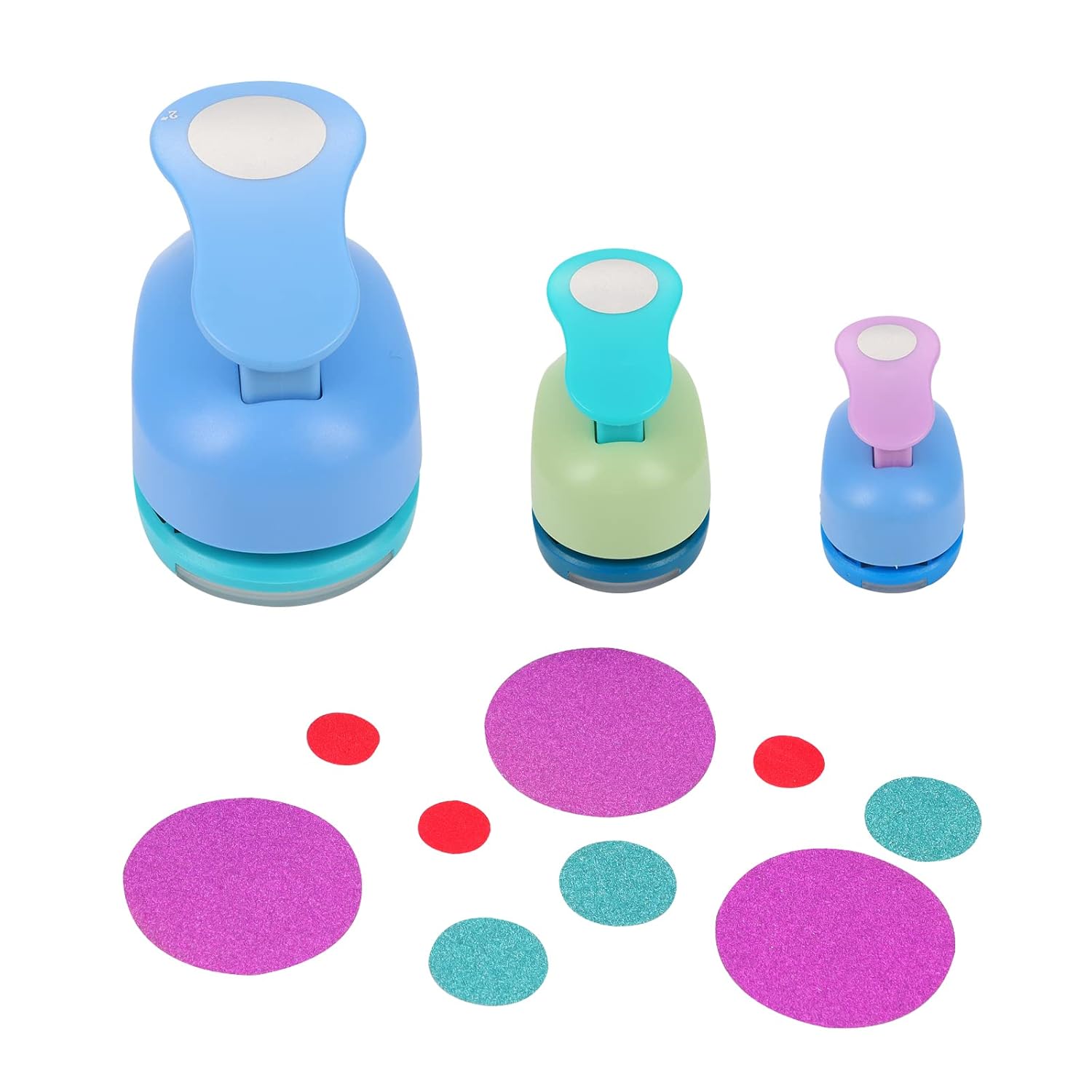 TECHP Creative Life 2"+1"+5/8" inch Punch Set Circle Hand Press Album Cards Paper