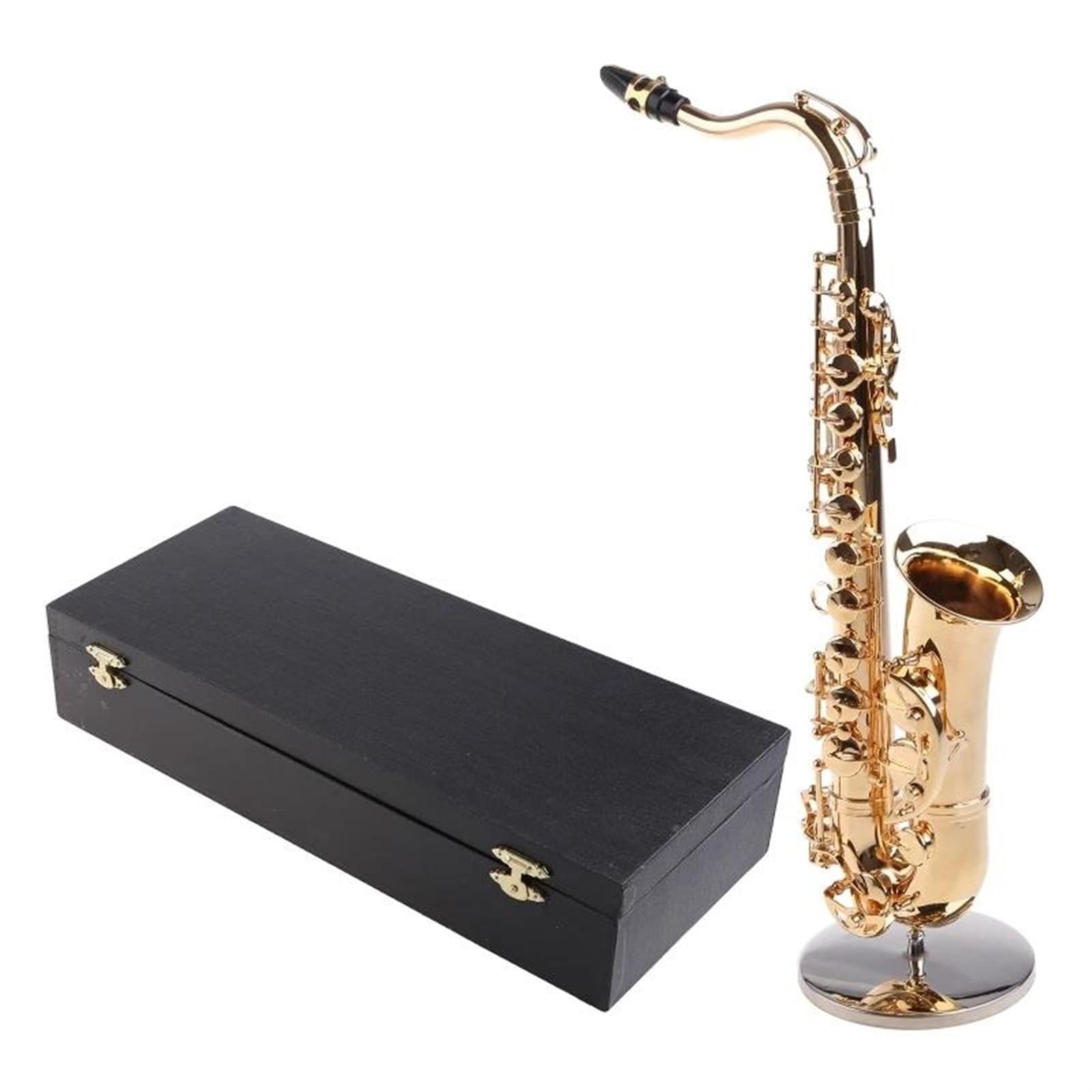 Modelo De Instrumento Musical Saxofón En Miniatura De Cobre Con Base Instrumento Musical Réplica En Miniatura Adornos Para Saxofón En Miniatura