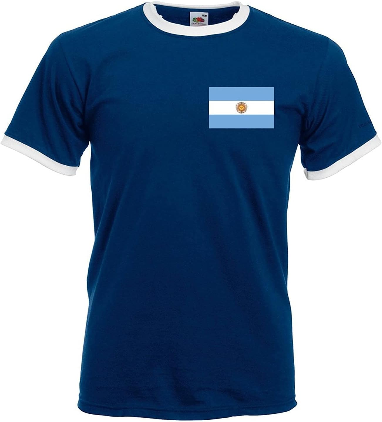 CustomFootball Adults T-Shirt Personalised Argentina Classic Style in Blue Tshirt with Short Sleeves Best Gift for Unisex Adults