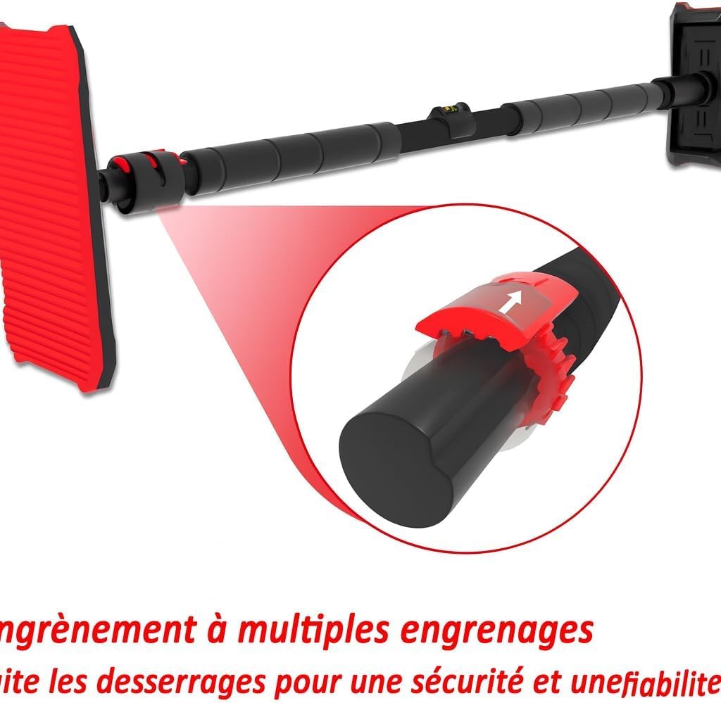 Barre de traction pour cadre de porte sans vis, réglable de 70 à 160 cm, avec outil de nivellement, charge jusqu'à 200 kg, barre de porte professionnelle pour l'entraînement à la maison