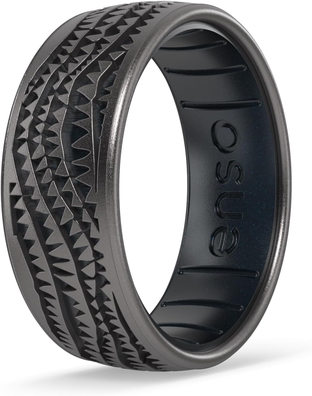 Enso Rings Etched Classic Silicone Rings - Natural Forces Collection - Comfortable and Flexible Design