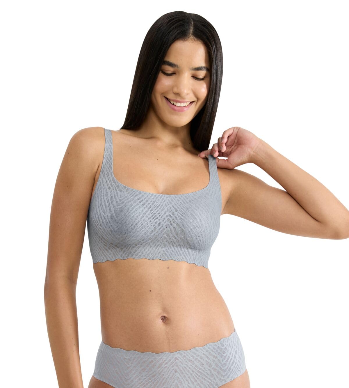 Sloggi Womens Zero Feel Bliss Top T-Shirt Bra, Chrome, XL UK