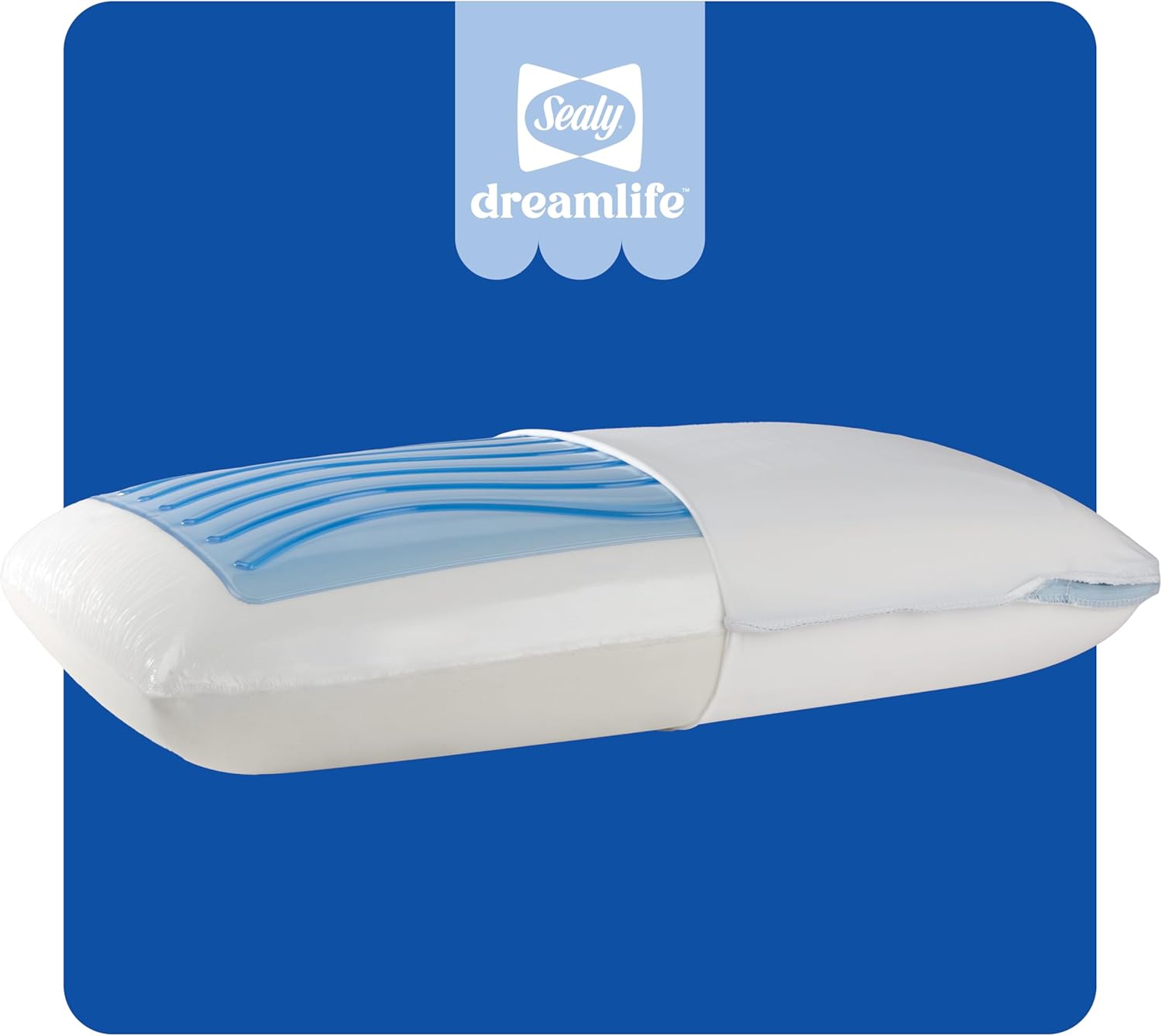 Sealy Dreamlife Memory Foam Gel, King, White Pillow