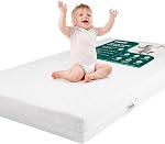 Babelio Matelas pour bébé respirant, double-sid, Mousse mémoire, Imperméable, Couverture amovible et lavable en machine, pour bébé et tout-petit 52" x 27.5" | Couverture amovible imperméable et lavable à la machine, pour tout-petit et bébé, taille standard 52" x 27.5"