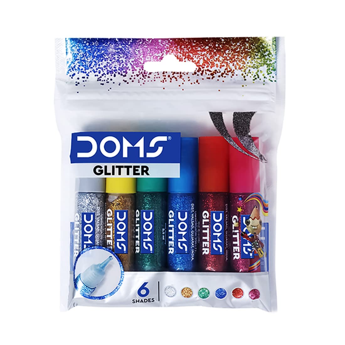 DOMS Multi Purpose Artist Glitter Set | Glitter Color for Your Art & Craft Decoration | 6 Assorted Shades | 10 ml Each-image-49