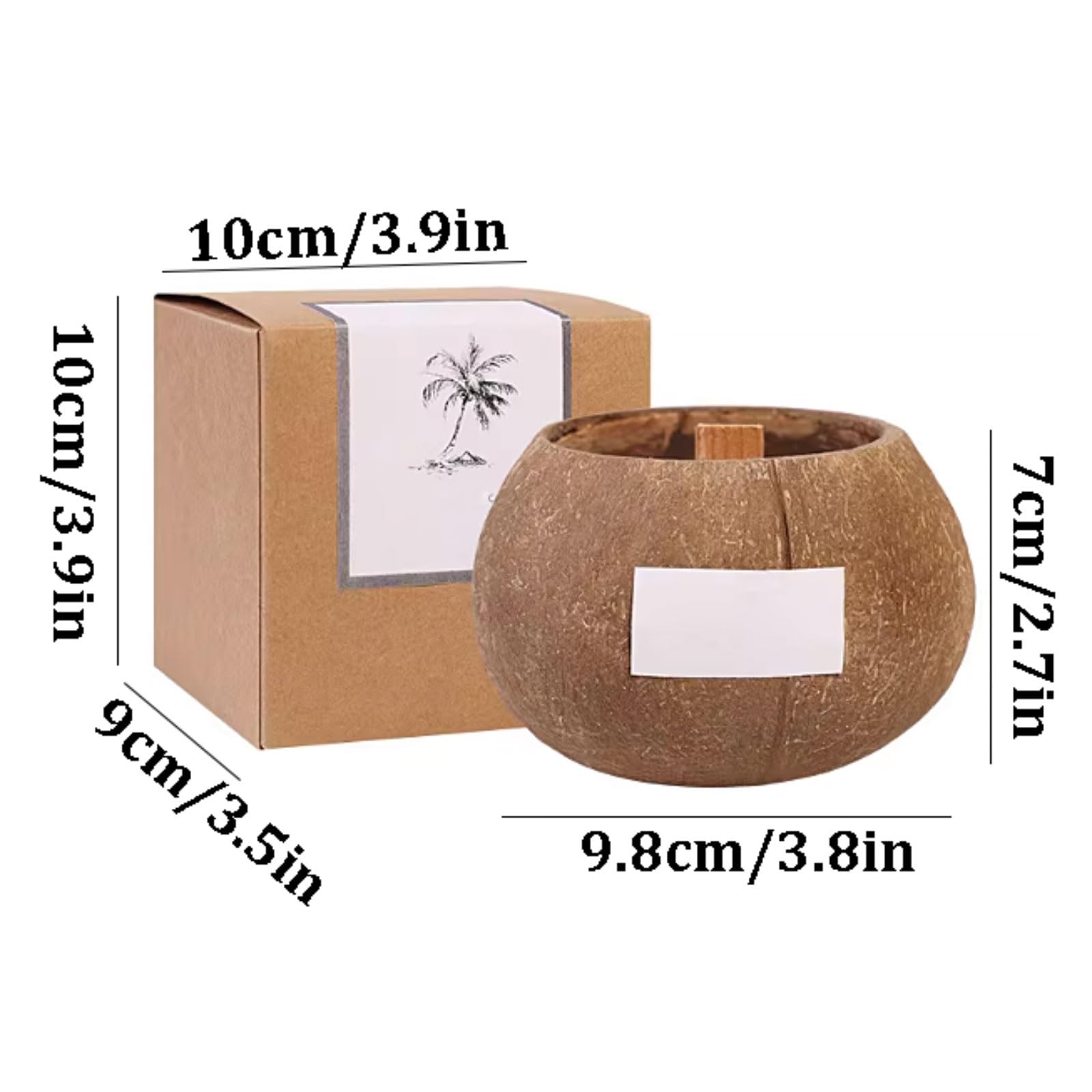Compacto Velas de cáscara de coco, vela de soja Natural reutilizable, vela perfumada redonda for vacaciones en casa, relajación y Spa no es picante(Lavender)