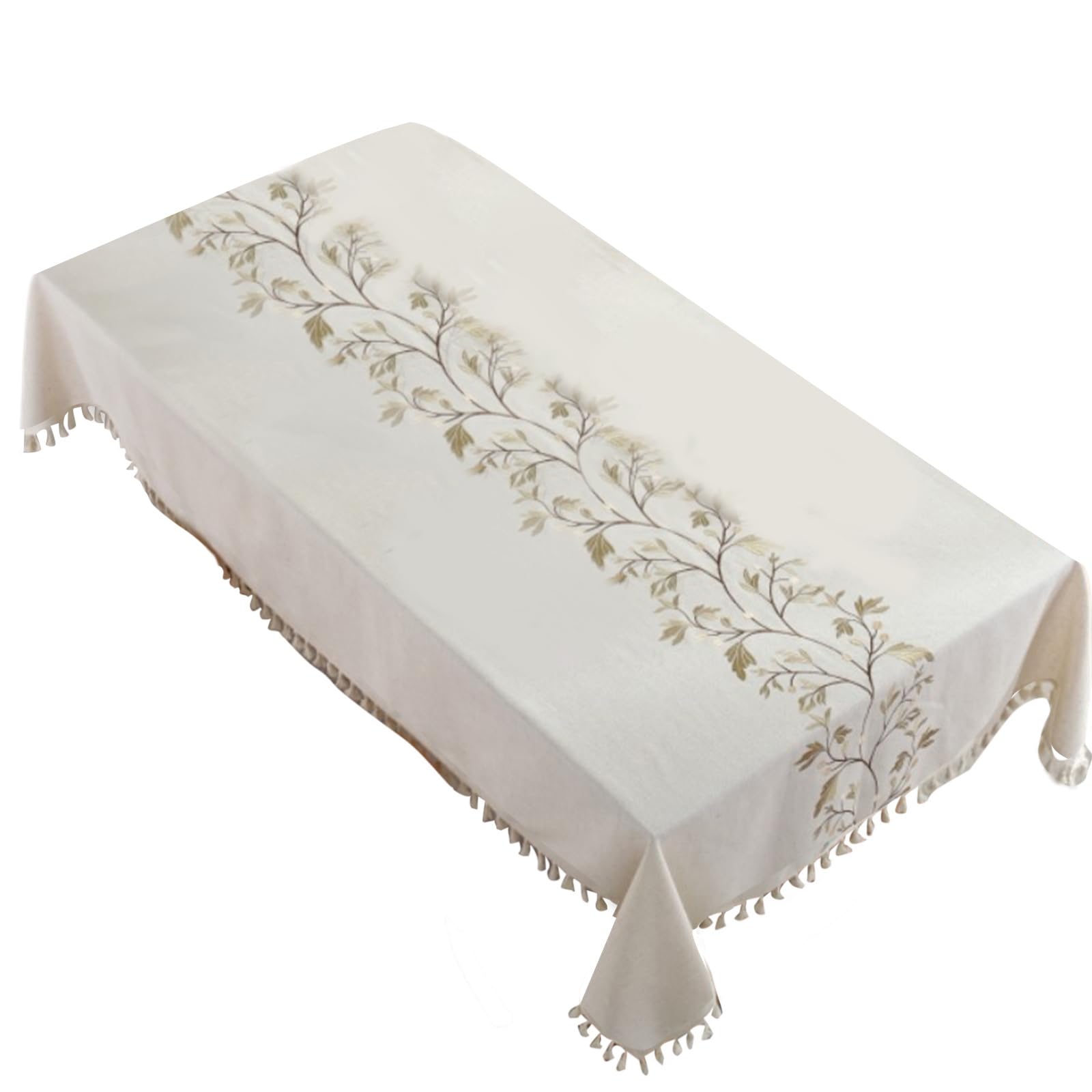 Tsophreniq Print Tablecloth Cotton Linen with Tassels Rectangular for Dining Table Wedding Background Decoration Coffee Casual Elegant Tablecloth