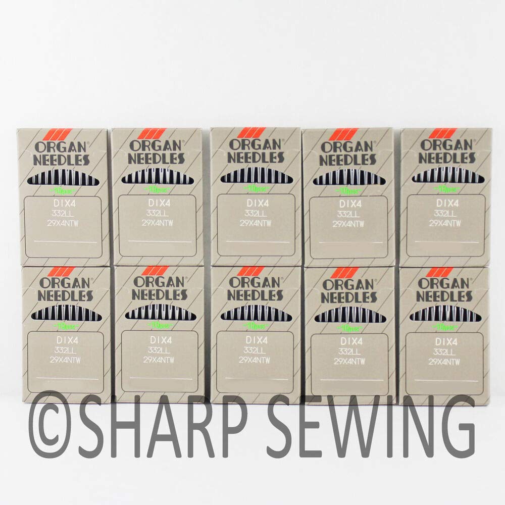 100 Organ Leather Point Sewing Needles #24 29X4, 332LR, 332LL Singer 29K 29-4 29