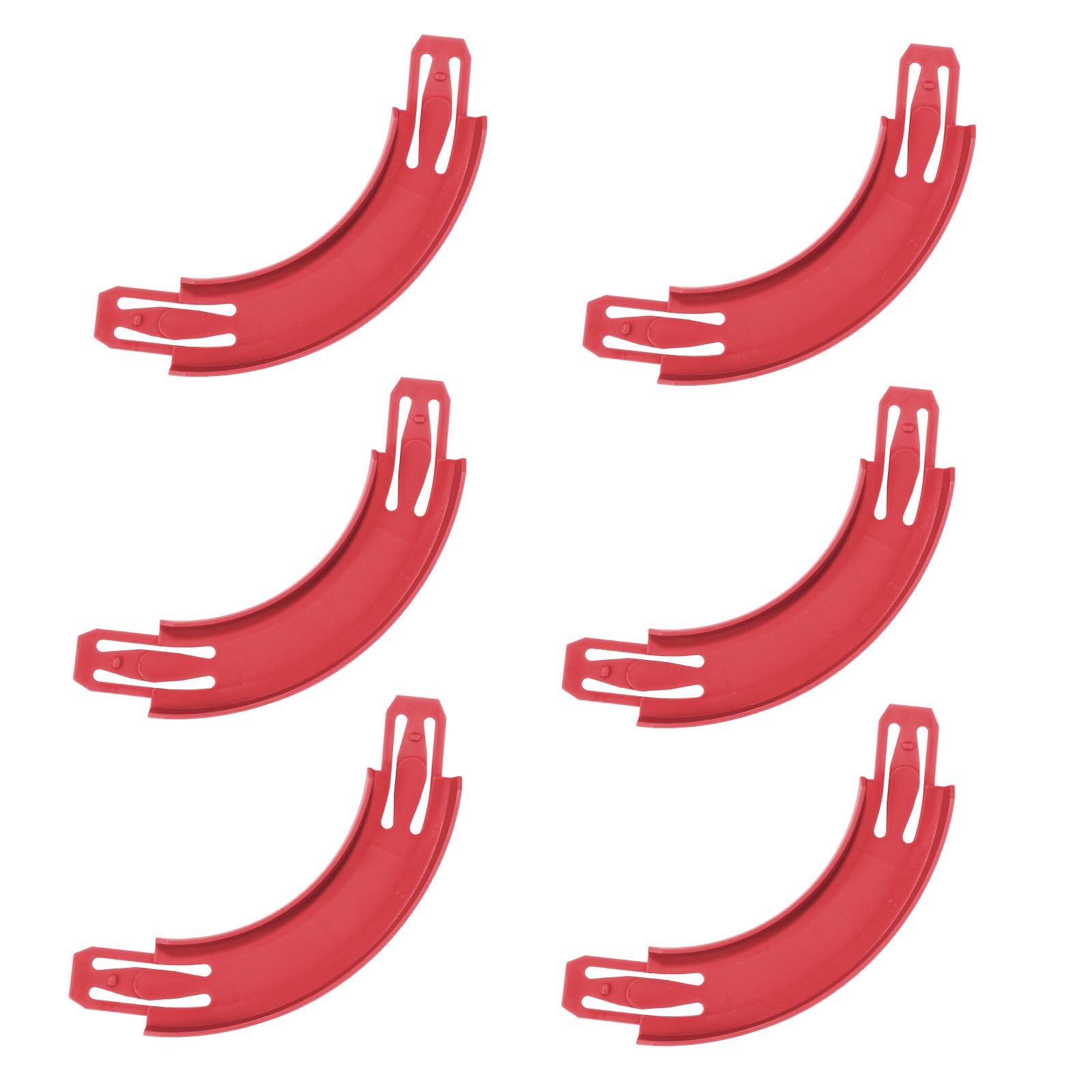6pcs Piste Virage pour Hot Wheels, Connecteur Rail Incurvés à 90 Degrés en ABS de Qualité Supérieure Composants de Circuit pour Voiture Jouet Compatibles avec Hot Wheels (Rouge)