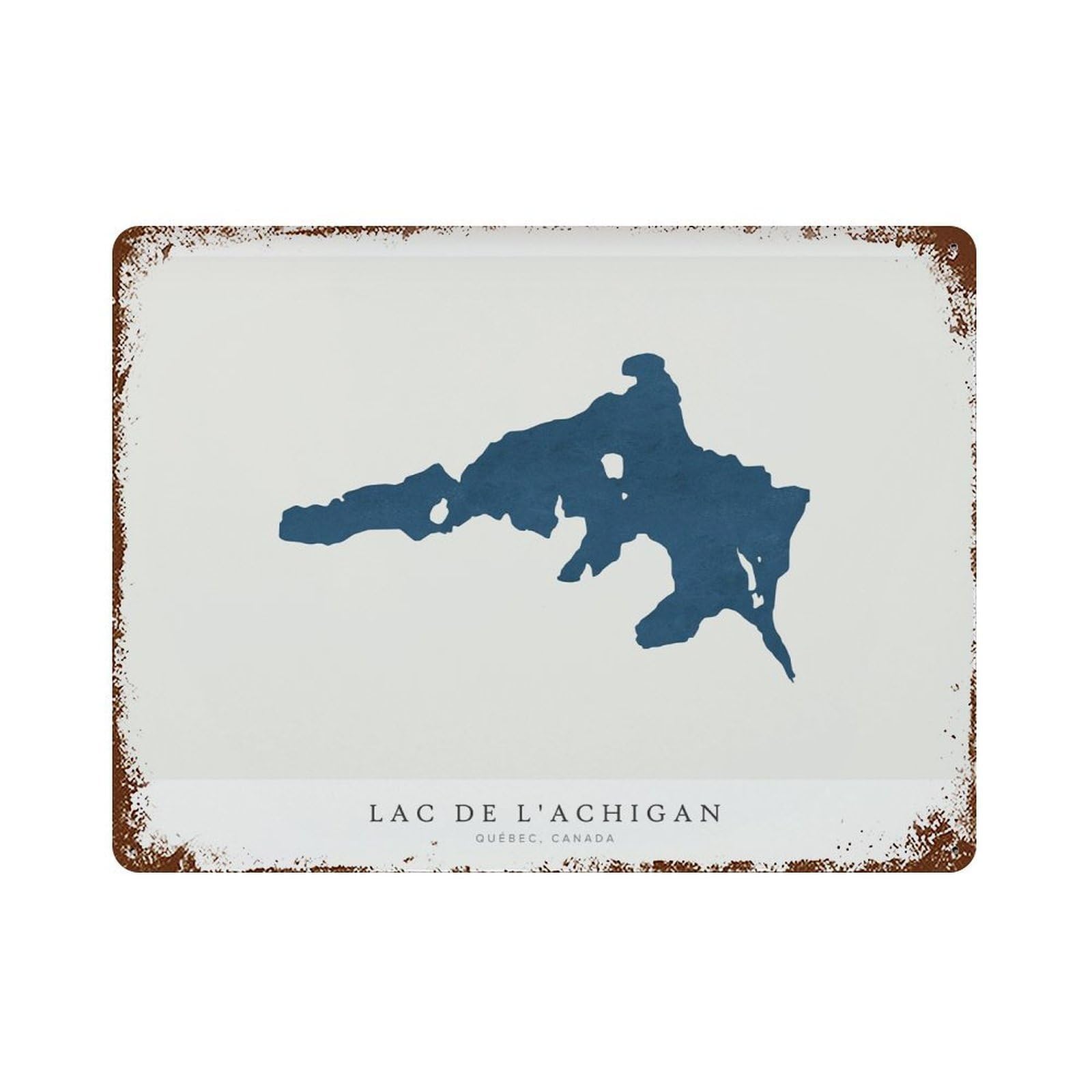 xiaoxiaoshen Lac De L;Achigan Lake Map Quebec Canada (2) Wall Decor Art Metal Tin Poster Modern Home Decor Art Home Bar Shop Decorations Vintage Sign 30x40cm
