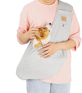 FUNAT Pet Sling Carrier Bag, Portable Outing Bag for Dogs and Cats, Shoulder Chest Crossbody Bag, Dog Travel Bag for Walking, Hiking, Bike Camping