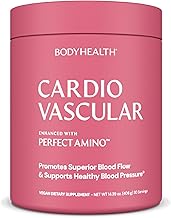 BodyHealth Cardio Vascular with PerfectAmino, Blood Flow and Heart Health Supplement Support with CoQ10, Nicotinamide Riboside, Resveratrol and D-Ribose, Chocolate Flavor, 30 Servings