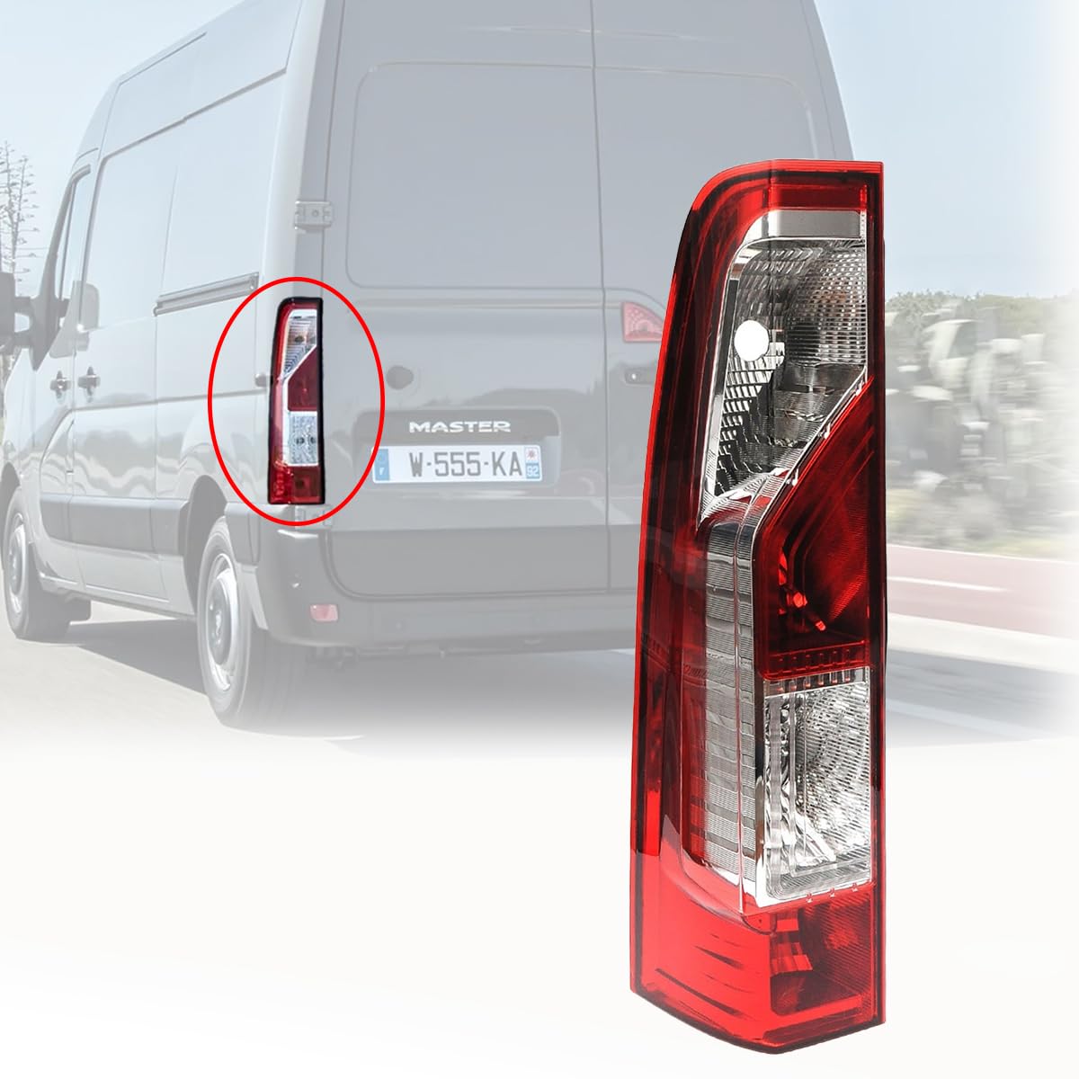 2x Feux Arrière Droit Gauche Compatible avec Renault Master 3 2010-2024 Opel Movano 2010-2021 Nissan Interstar NV400 2010-2024 Vauxhall Movano 2010-2021 E-Marque 265550023R 265500023R