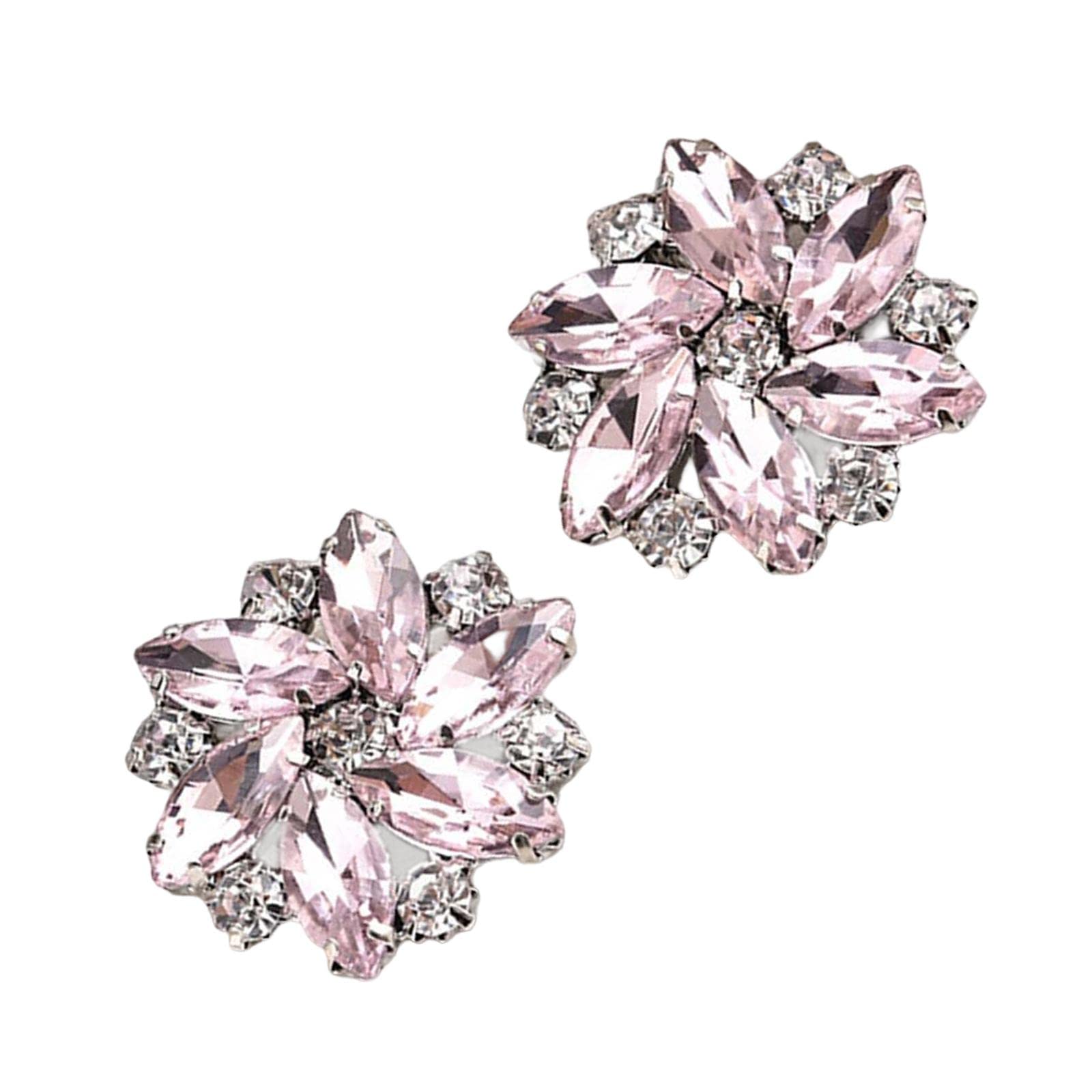 F Fityle 2Pcs Elegant Rhinestone Clips s Jewelry Decoration Crystal Buckle Heels Diamond for Brooches Flat Boots, Red — view 9