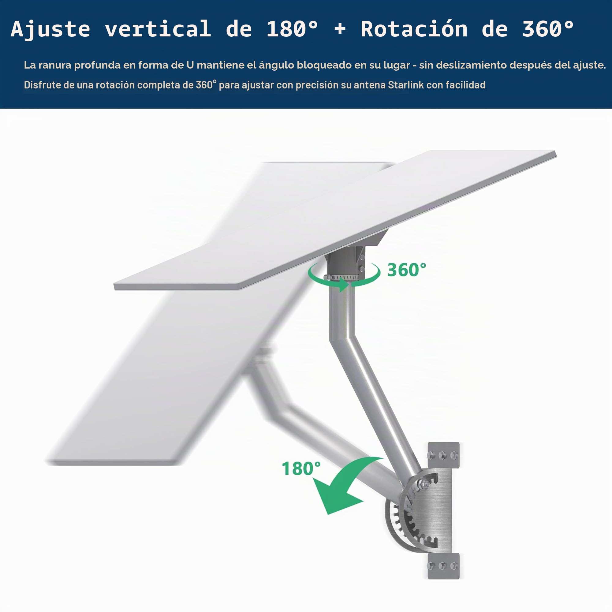 Starlink - Pivote de montaje en J de pared estándar 4/4X incluye adaptador de tubería Gen 3/V4 | Acero inoxidable