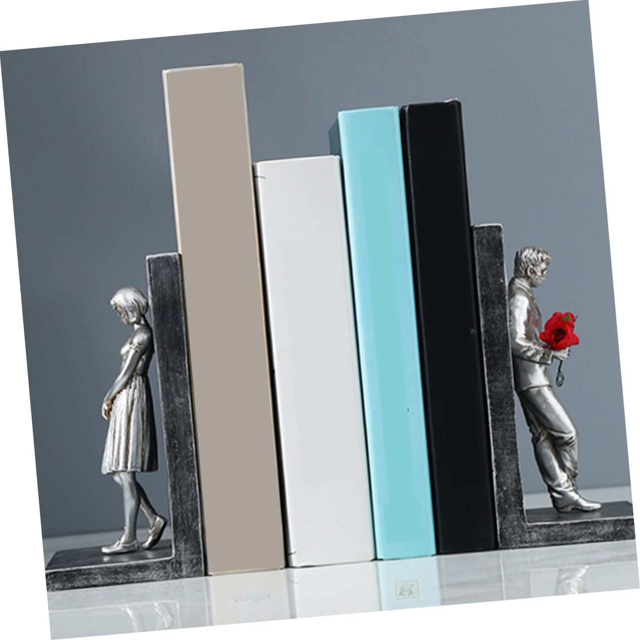 Toyvian Fermalibri da Scrivania in Resina per Coppie Set 2 Pezzi Decorativi per Libreria Porta Libri Elegante per Ufficio e Casa Accessorio Salvaspazio per Adulti e