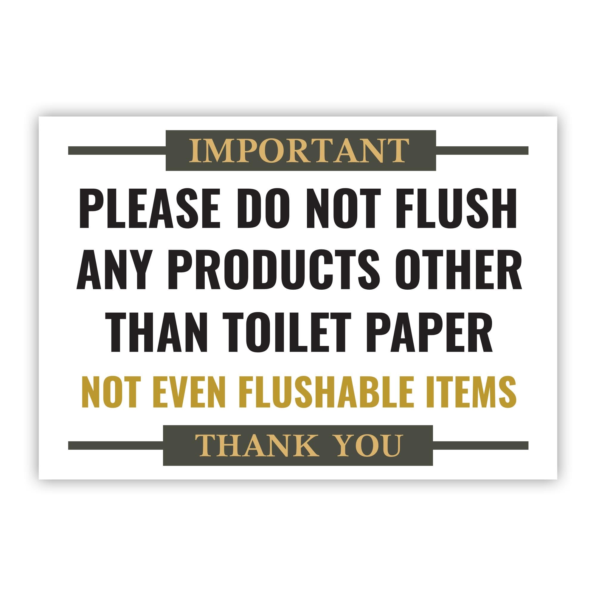 Bathroom Do Not Flush Acrylic Sign, Only Toilet Paper Allowed, 12x8 Inch