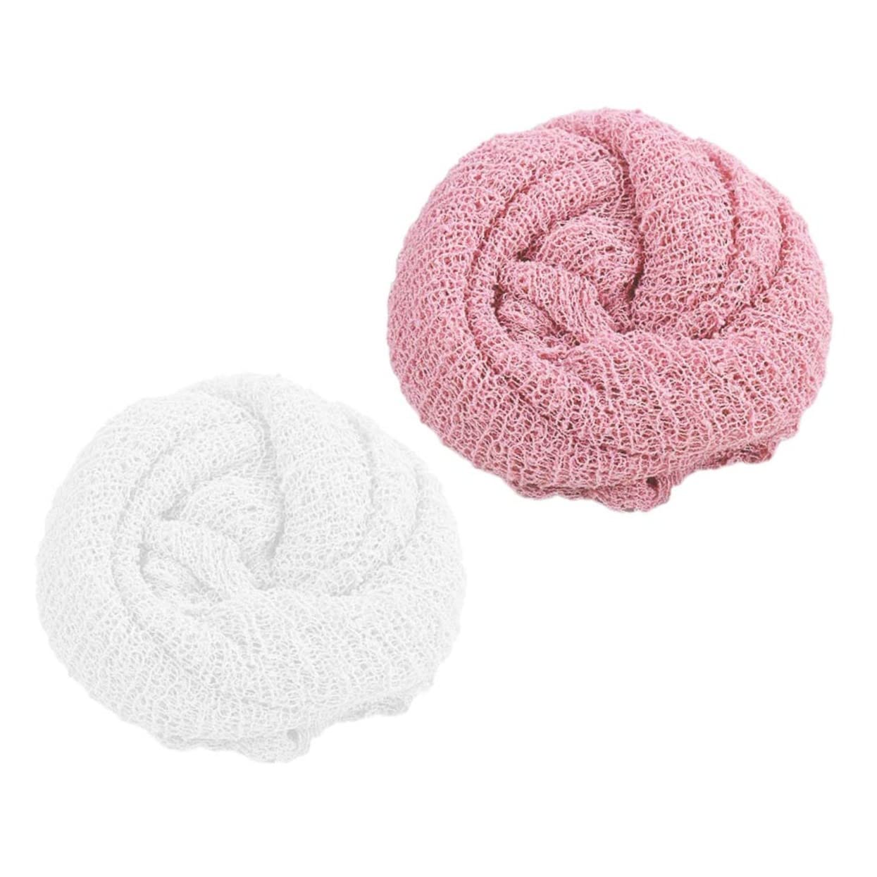 Abaodam 3 Set Di Coperte Per Neonati Morbide in Cotone Per Il Bagno Elastiche Per Neonati Per La Fotografia Bianche 2 Pezzi*3