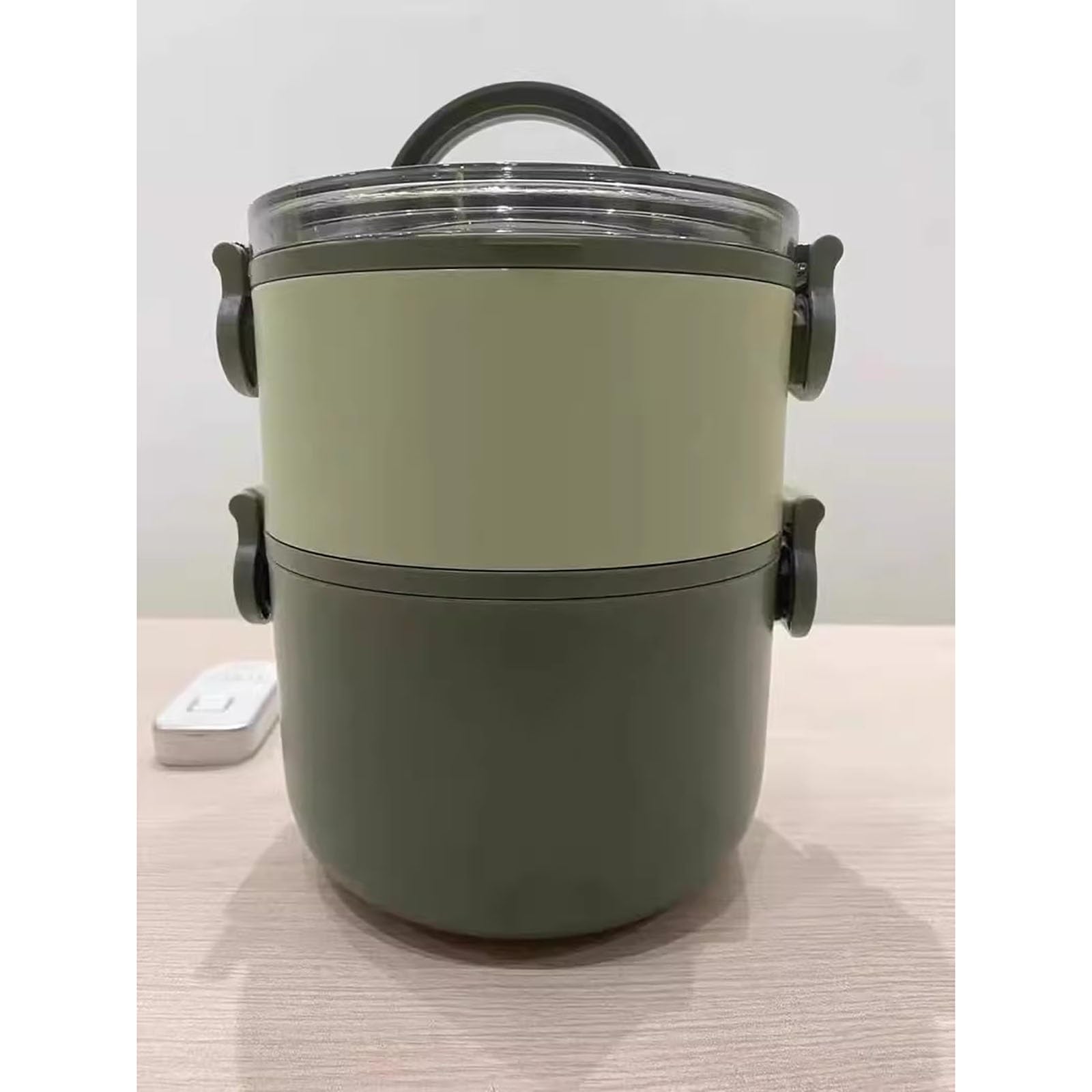 Lonchera, Fiambrera Umami, Bolsa de Almuerzo Aislada, Loncheras Apilables de gran Capacidad, Lonchera de Acero Inoxidable Hermética a Prueba de Fugas(Green,Small)