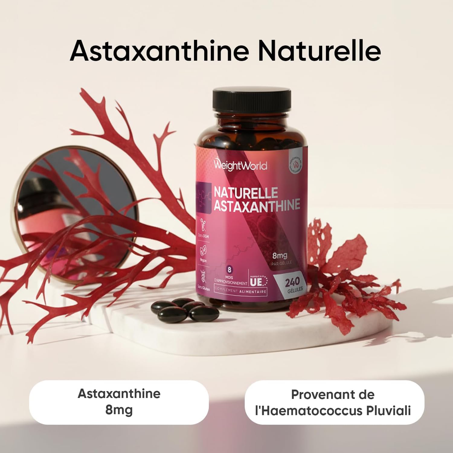 Duo - Oméga 3 Huile de Poisson & Astaxanthine Naturelle Gélules